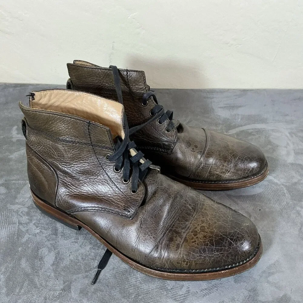 Sutro San Francisco 11.5 M Vintage Style Combat Boot Brown Leather Goodyear